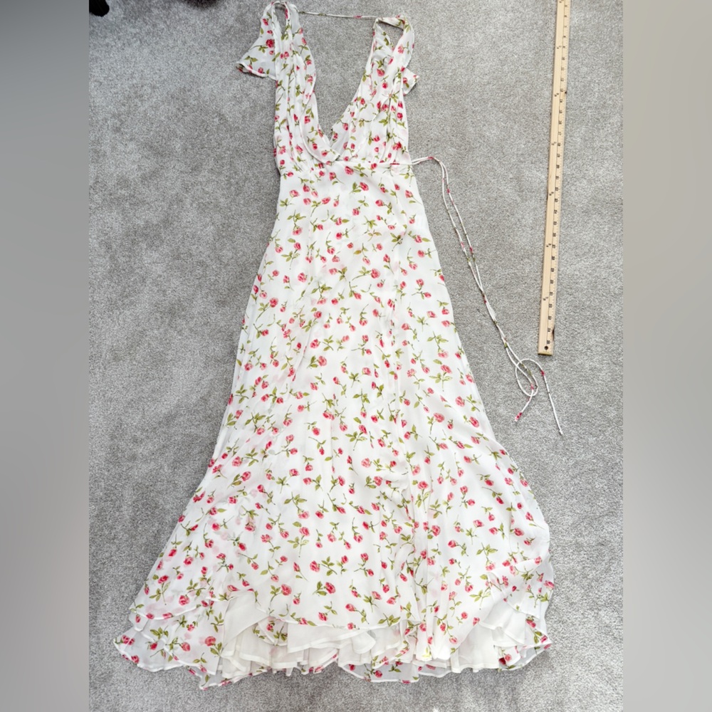 Reformation - Floral White Maxi Dress with Flutter Sleeves - size Small - NWOT - Picture 5 of 15